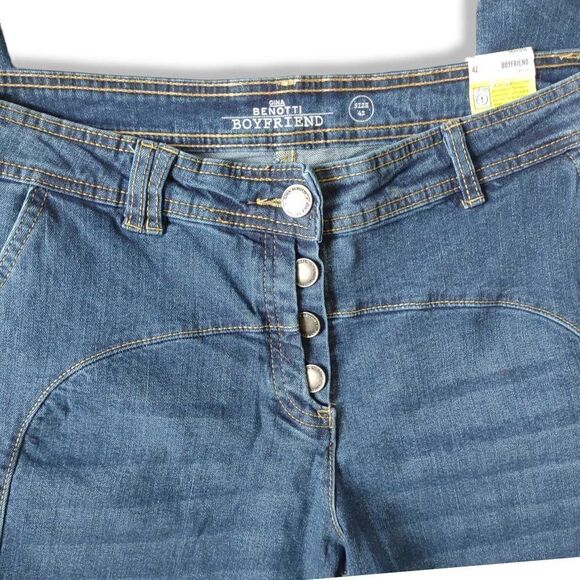 Gina Benotti Blue Jeans Boyfriend Button Front Straight Legs euro 42 US 6 NEW - Picture 5 of 7